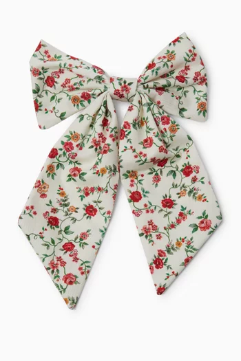 Large Floral Bow Hair Clip