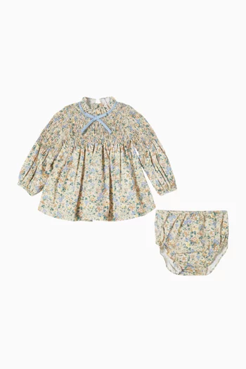 Raya Hand-Smocked Dress with Bloomers
