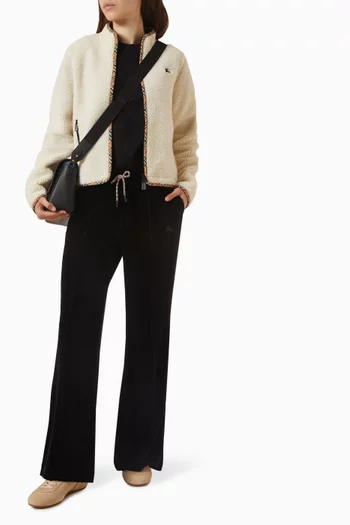 Felicia Chekc-trim Jacket in Fleece