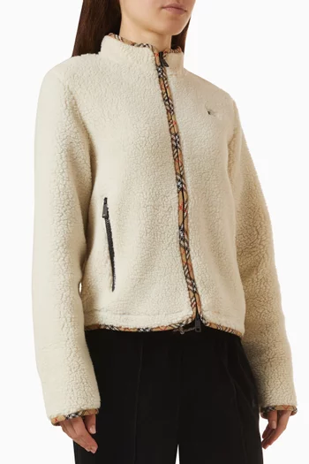 Felicia Chekc-trim Jacket in Fleece