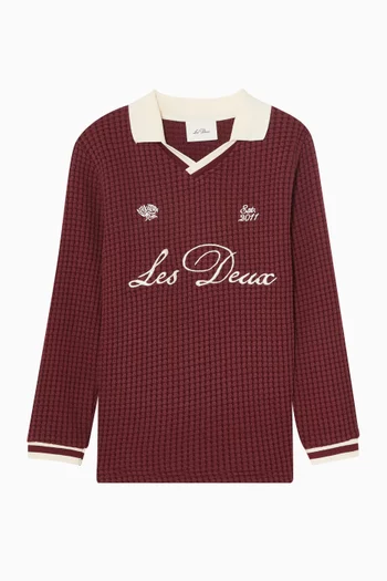 Waffle Long-sleeve Football Jersey Polo