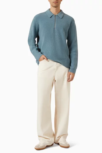Saisaks Half-zip Polo Sweater in Merino Wool