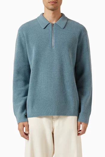Saisaks Half-zip Polo Sweater in Merino Wool