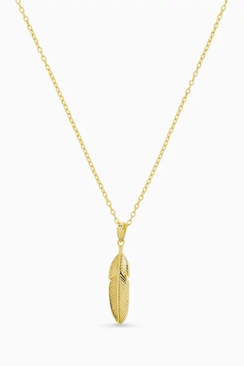 The Feather Necklace in 14kt Gold-plated Sterling Silver