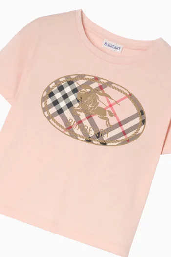 تي شيرت بطبعة شعار الفروسية قطن