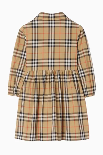 Check Dress in Cotton