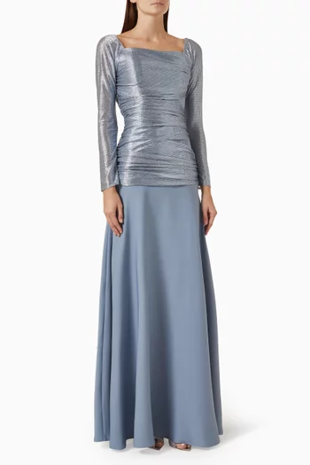 Ruched Gown in Crepe