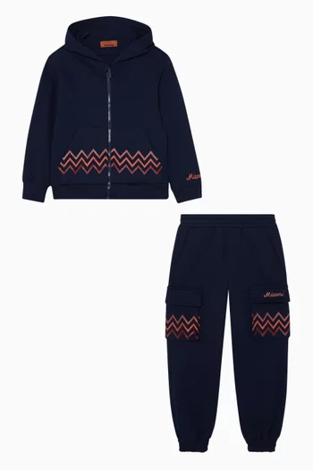 Zigzag Hoodie & Sweatpants Set in Cotton