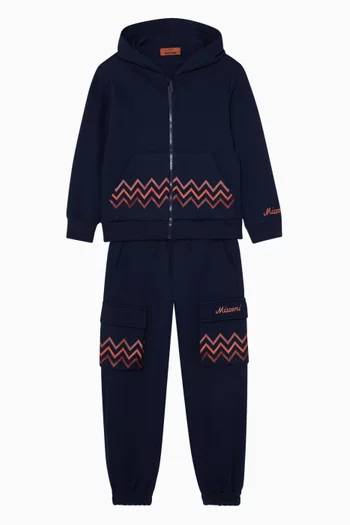 Zigzag Hoodie & Sweatpants Set in Cotton