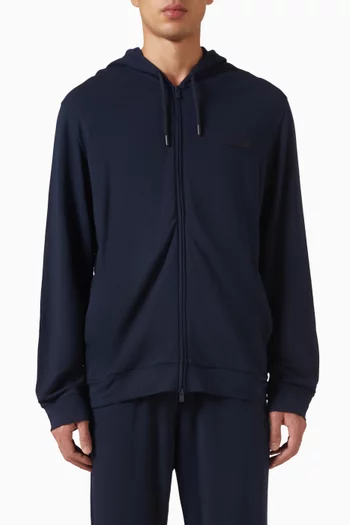 Logo Zip Hoodie in Jersey