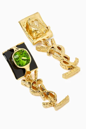Cassandre Pendant Clip-On Earrings in Glass & Enamel
