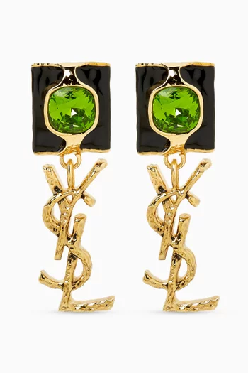 Cassandre Pendant Clip-On Earrings in Glass & Enamel