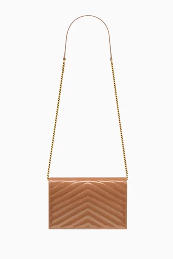 Cassandre Envelope Chain Wallet in Patent Leather