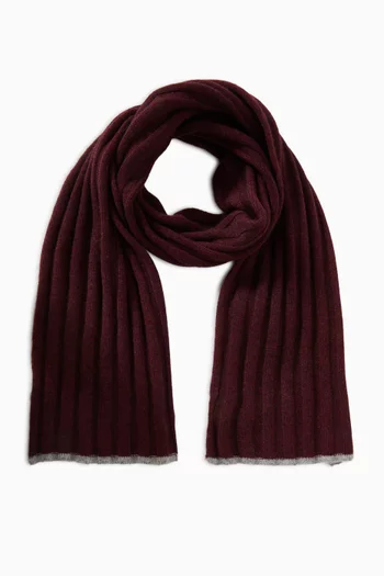 Ribbed Scarf in Cashmere