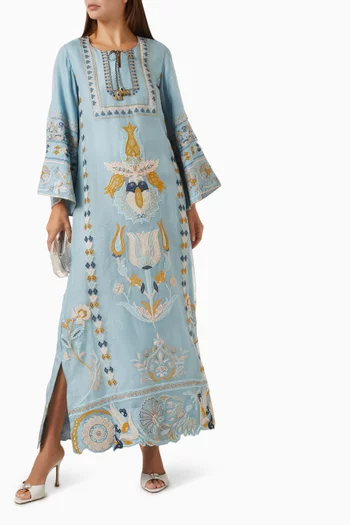 Embroidered Kaftan in Organza