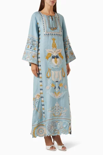 Embroidered Kaftan in Organza