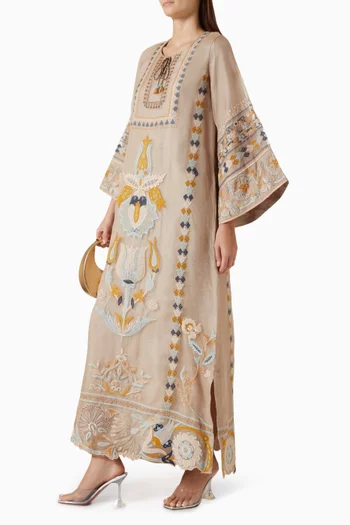 Embroidered Kaftan in Organza