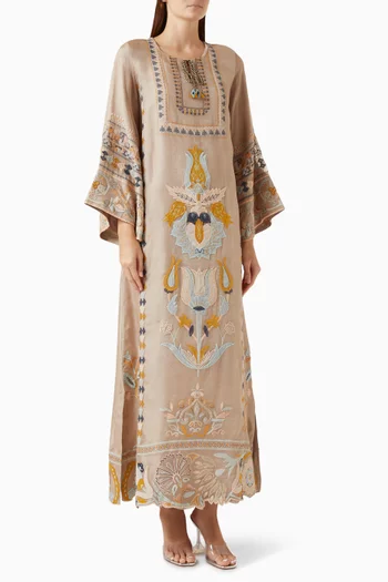 Embroidered Kaftan in Organza