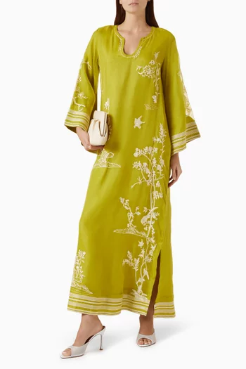 Embroidered Kaftan in Organza