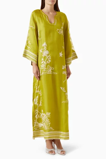 Embroidered Kaftan in Organza