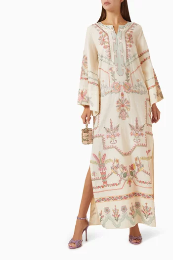 Embroidered Kaftan in Organza