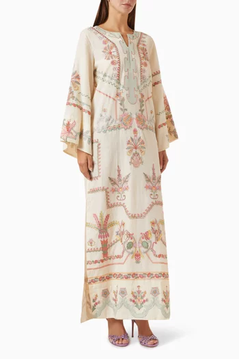Embroidered Kaftan in Organza