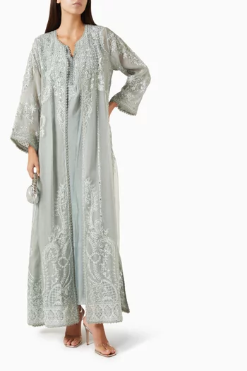 Sicily Embroidered Kaftan in Organza