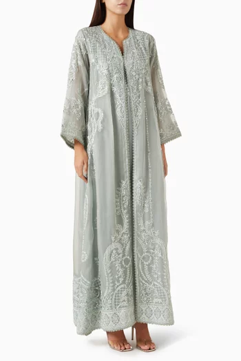 Sicily Embroidered Kaftan in Organza