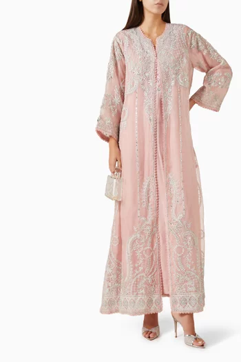Sicily Embroidered Kaftan in Organza