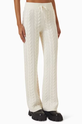 Elwena Cable-knit Pants in Wool Blend