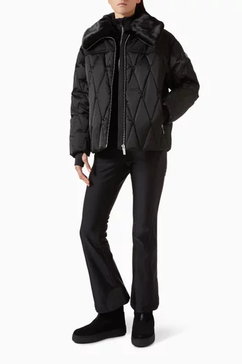 Beqya Faux Fur Collar Quilted Down Jacket