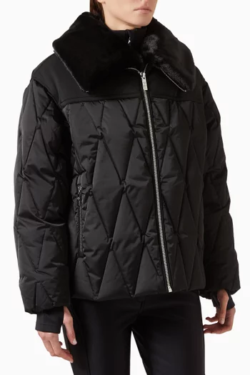 Beqya Faux Fur Collar Quilted Down Jacket