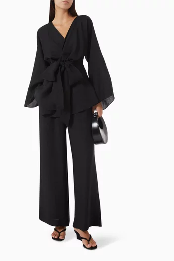 Yara Wide-leg Pants in Lyocell Blend