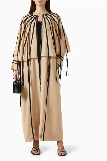 Ribbon Abaya in Crepe