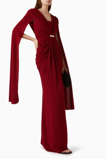 فستان فيفيان بفتحة كريب وجيرسيه