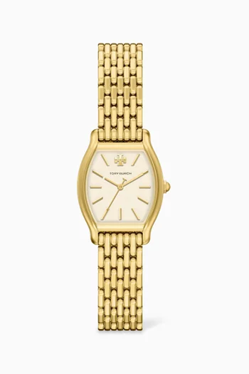 Tonneau Quartz Stainless Steel Watch, 23mm