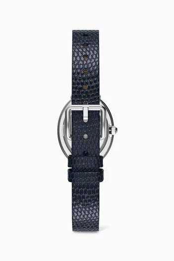 Oval Quartz Leather Watch, 22mm