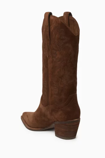 Dagget Mid-Calf Cowboy Boots in Suede