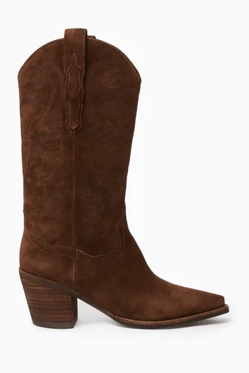 Dagget Mid-Calf Cowboy Boots in Suede