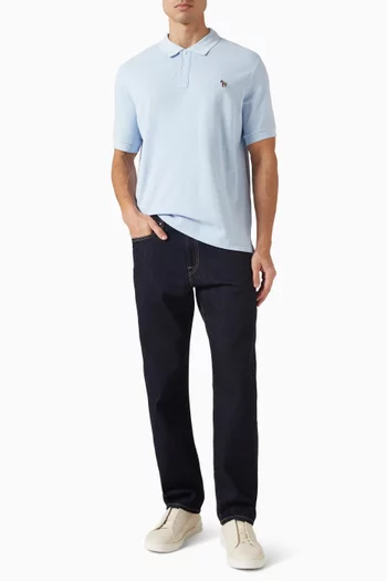 Zebra Logo Polo Shirt in Cotton Piqué