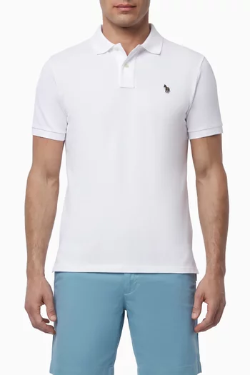 Zebra Logo Polo Shirt in Cotton Piqué