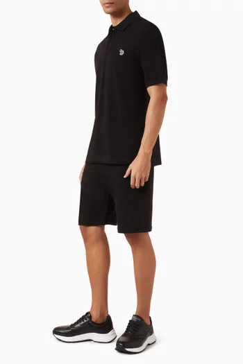 Zebra Logo Polo Shirt in Cotton Piqué