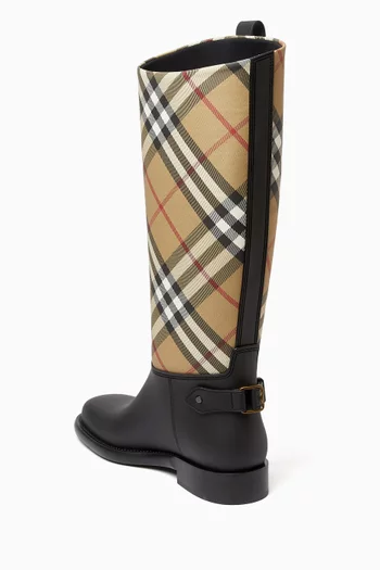 Check Cavalier Knee-high Outdoor Boots