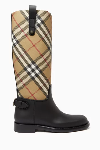 Check Cavalier Knee-high Outdoor Boots