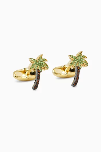 Palm Embellished Cufflinks in Metal