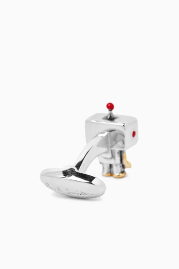 Robot Cufflinks in Metal