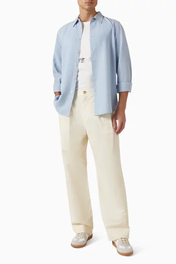 Double-pleat Pants in Cotton & Linen