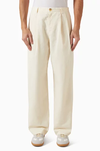 Double-pleat Pants in Cotton & Linen