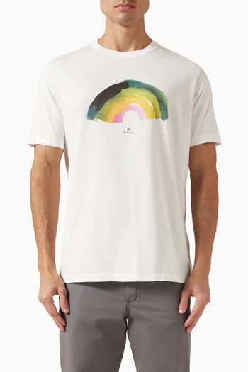 Rainbow-print T-shirt in Cotton