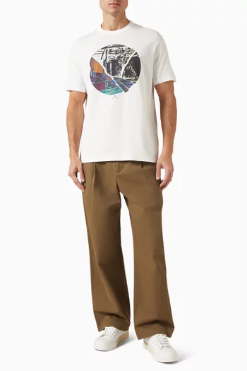Broken Record Print T-shirt in Cotton